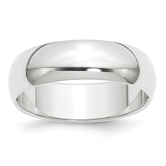 Platinum 8mm Half-Round Featherweight Wedding Band, Size: 6.5