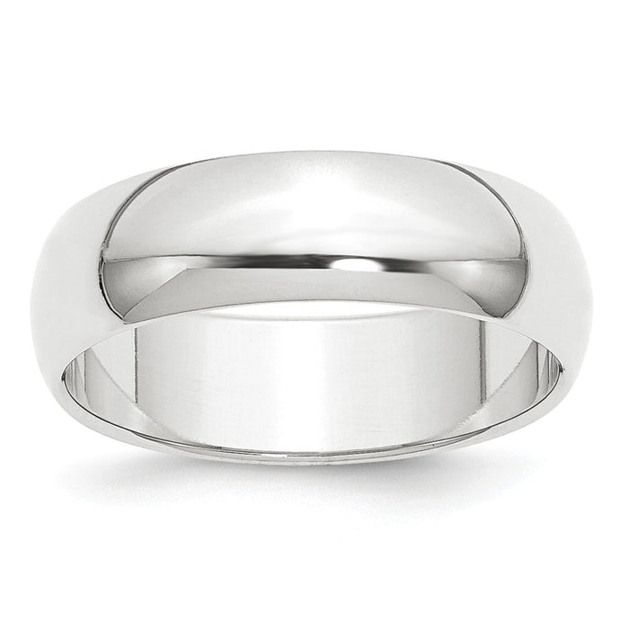 Platinum 8mm Half-Round Featherweight Wedding Band, Size: 10.5