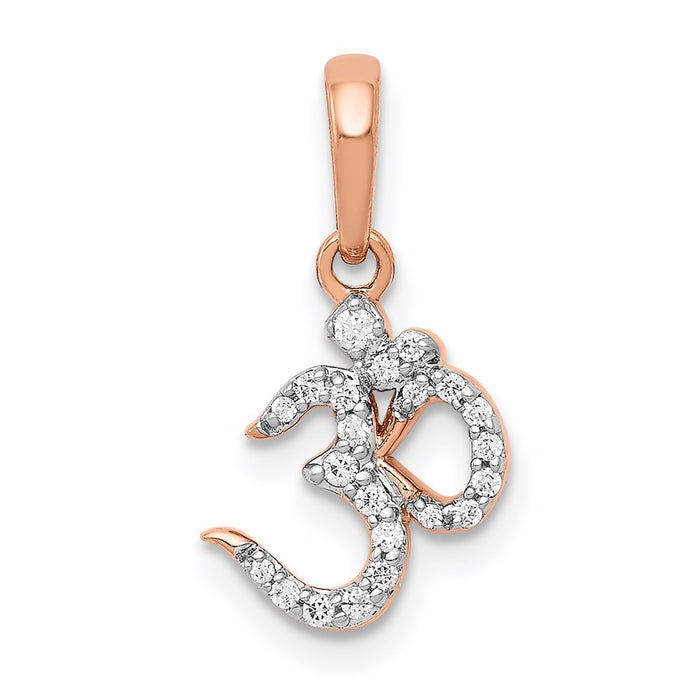 Million Charms 14K Yellow Gold Themed Diamond Om Pendant