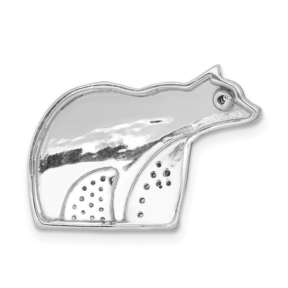 Million Charms 14K White Gold Themed Diamond Bears Pendant