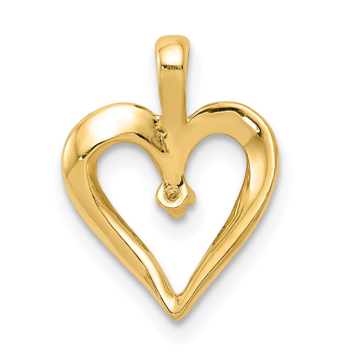 Million Charms 14K Yellow Gold Themed Aa Diamond Heart Pend