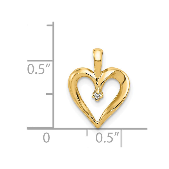 Million Charms 14K Yellow Gold Themed Aa Diamond Heart Pend