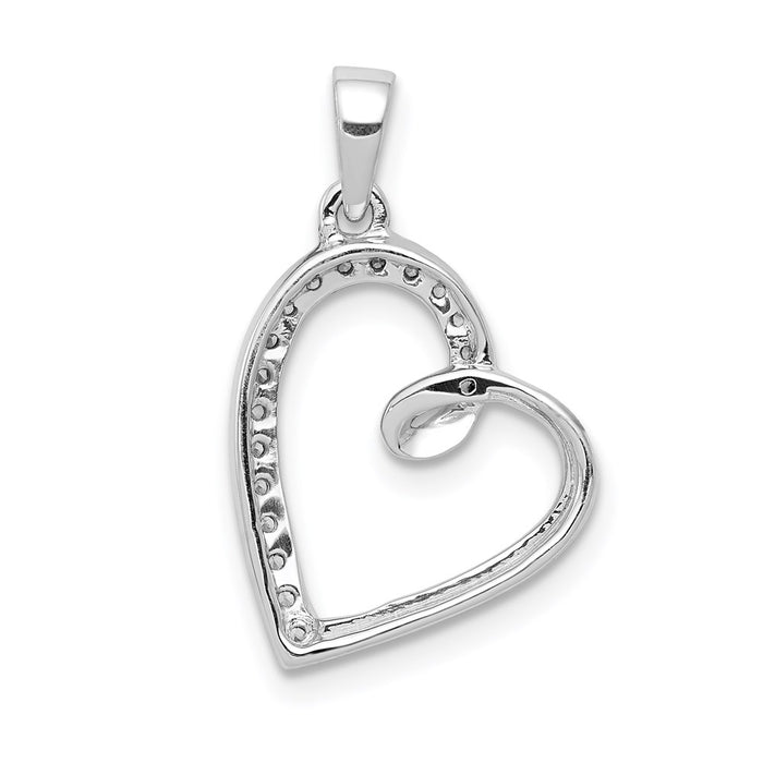 Million Charms 14K White Gold Themed Diamond Heart Pendant