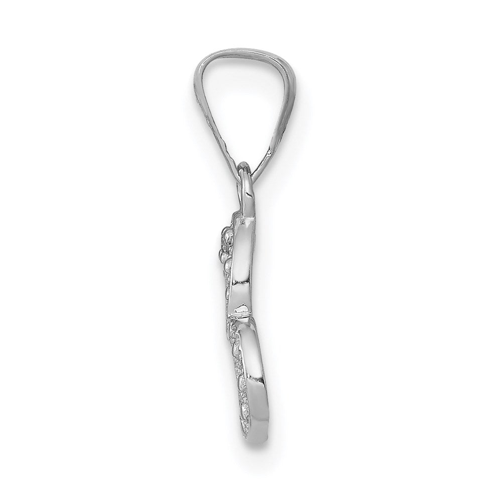 Million Charms 14K White Gold Themed .01Ct. Diamond Heart Pendant