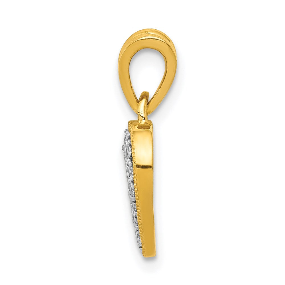 Million Charms 14K Yellow Gold Themed Diamond Heart Pendant
