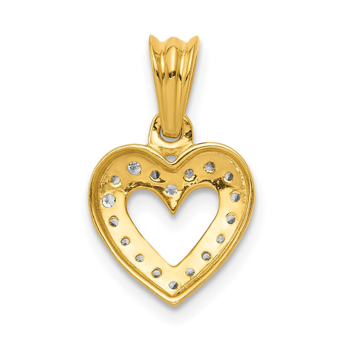 Million Charms 14K Yellow Gold Themed Diamond Heart Pendant