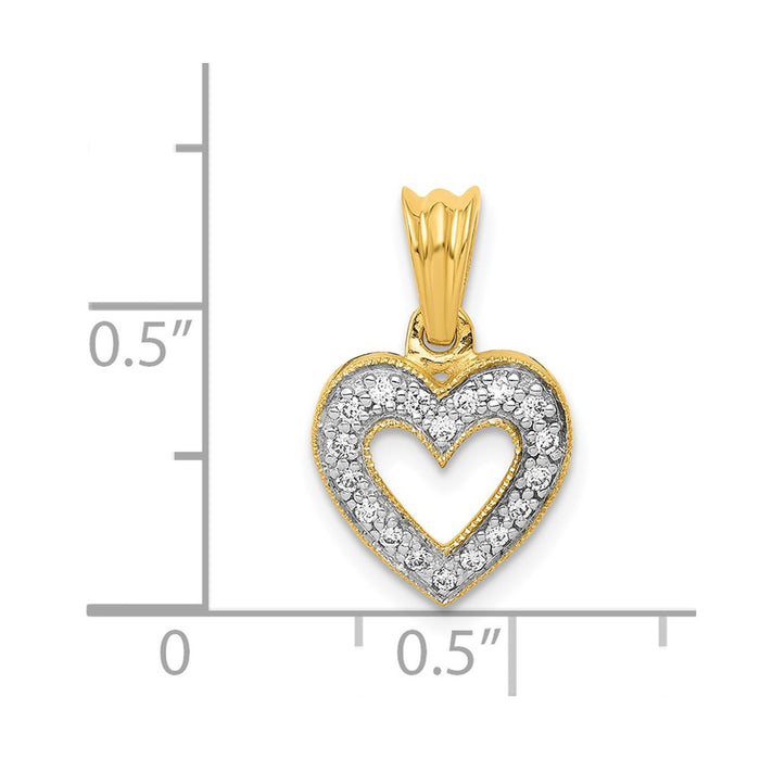 Million Charms 14K Yellow Gold Themed Diamond Heart Pendant