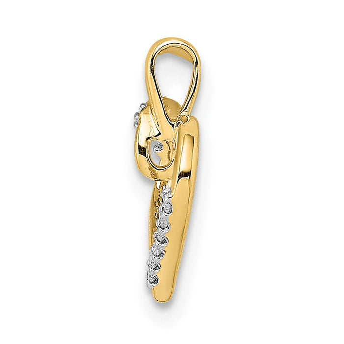 Million Charms 14K Yellow Gold Themed Diamond Heart Pendant