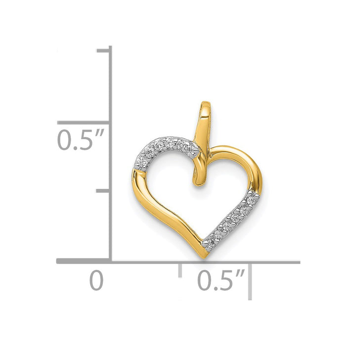 Million Charms 14K Yellow Gold Themed Diamond Heart Pendant