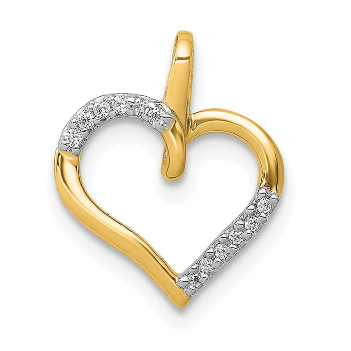 Million Charms 14K Yellow Gold Themed Diamond Heart Pendant