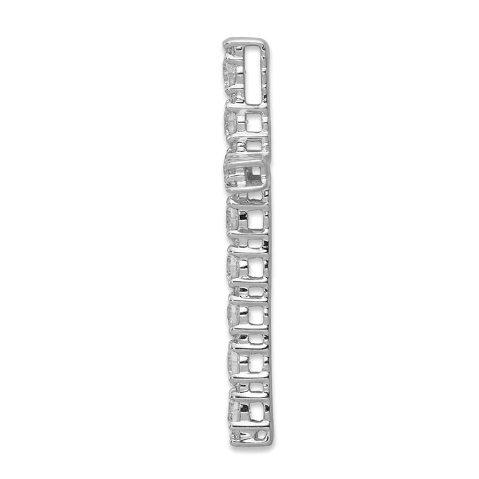 Million Charms 14K White Gold Themed Diamond Latin Relgious Cross Pendant