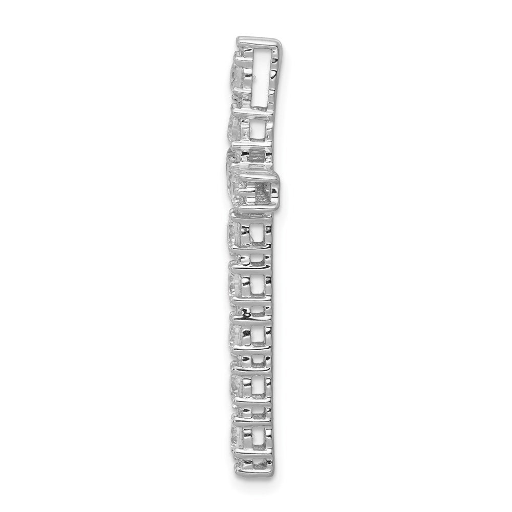 Million Charms 14K White Gold Themed Diamond Latin Relgious Cross Pendant