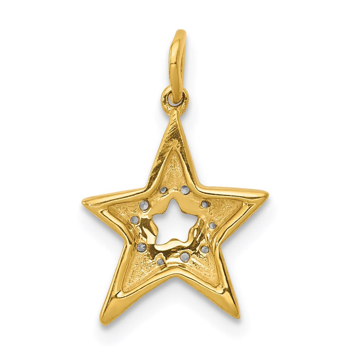 Million Charms 14K Yellow Gold Themed Diamond Star Charm