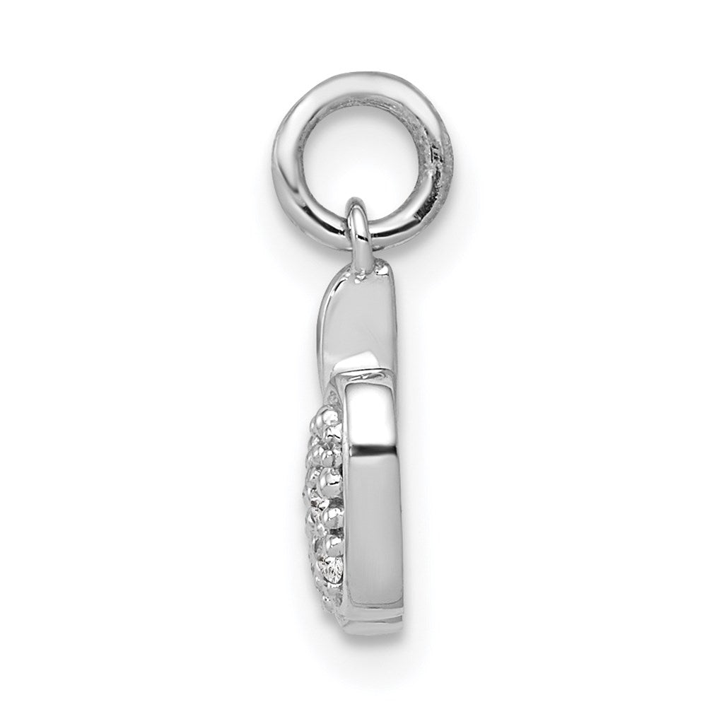Million Charms 14K White Gold Themed Diamond Apple Charm