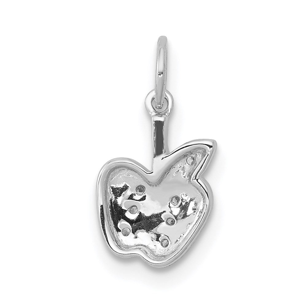 Million Charms 14K White Gold Themed Diamond Apple Charm