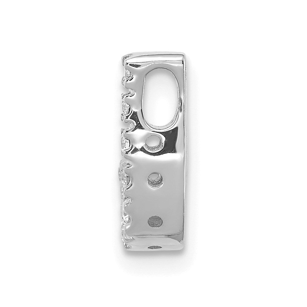 Million Charms 14K White Gold Themed Diamond Alphabet Letter Initial J Charm
