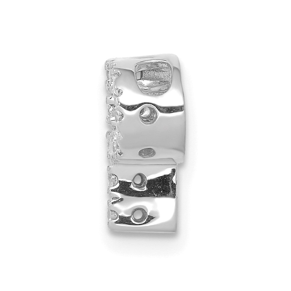 Million Charms 14K White Gold Themed Diamond Alphabet Letter Initial P Charm