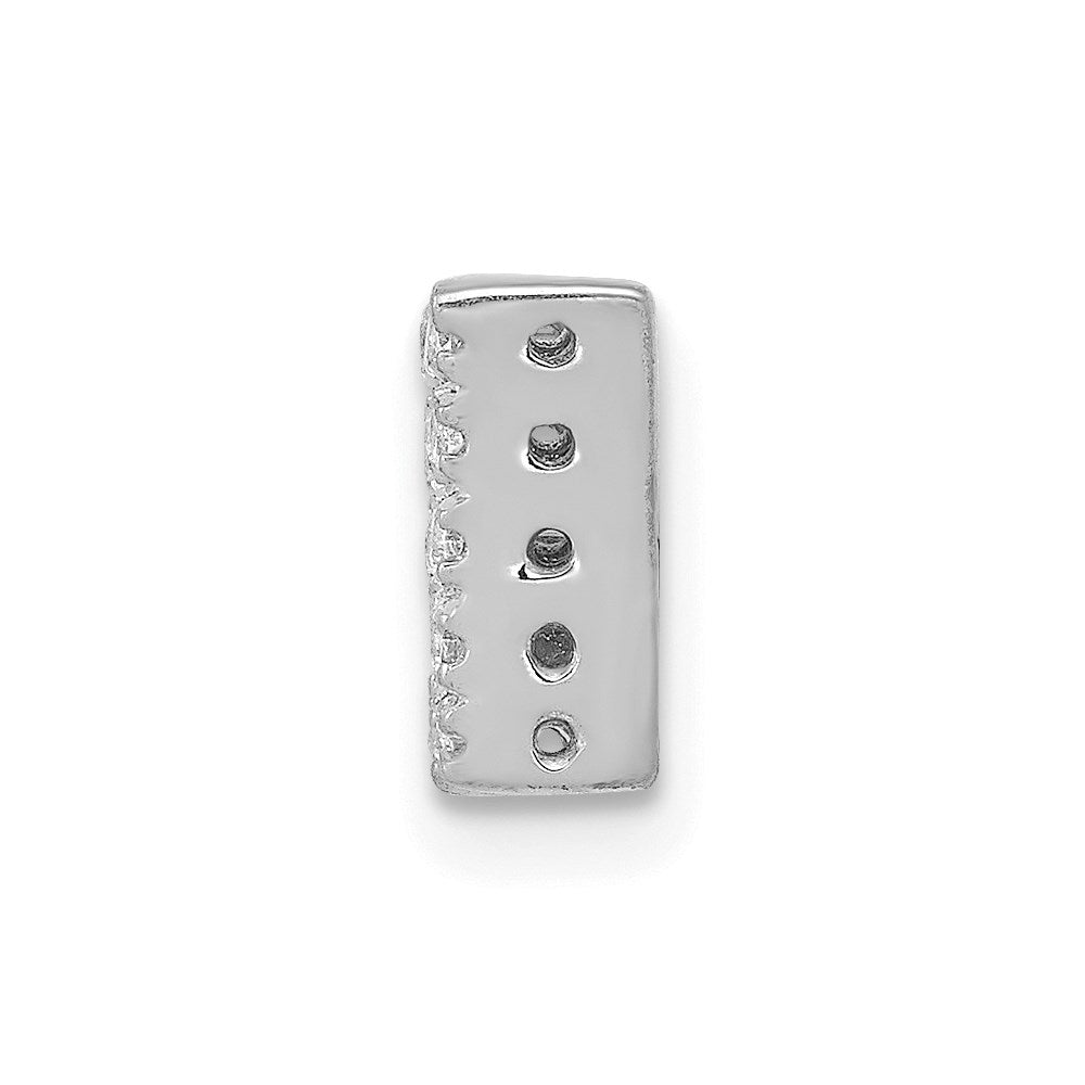 Million Charms 14K White Gold Themed Diamond Alphabet Letter Initial W Charm