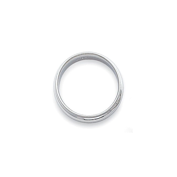 Platinum 4mm Comfort-Fit Milgrain Size 7 Wedding Band