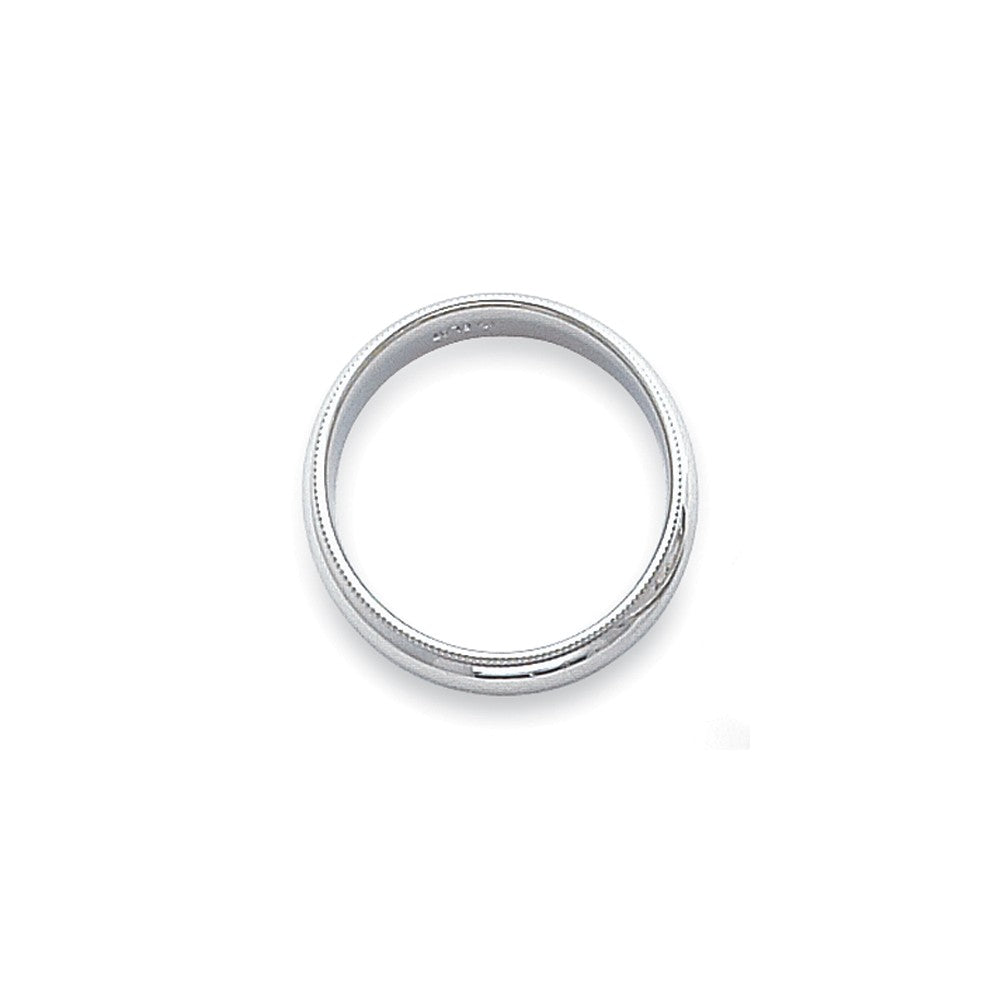Platinum 4mm Comfort-Fit Milgrain Size 11 Wedding Band