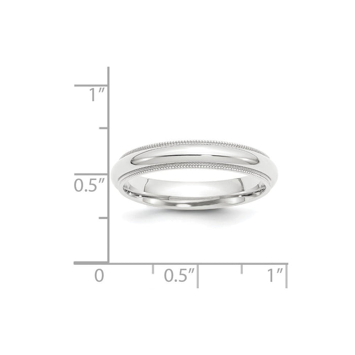 Platinum 4mm Comfort-Fit Milgrain Size 6 Wedding Band