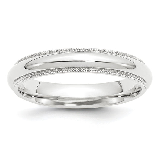 Platinum 4mm Comfort-Fit Milgrain Size 9 Wedding Band
