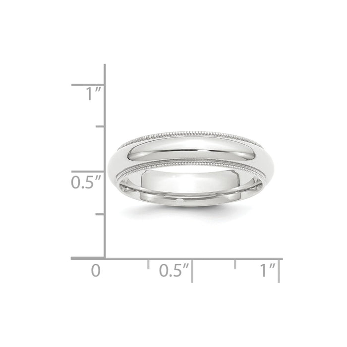 Platinum 5mm Comfort-Fit Milgrain Size 6 Wedding Band