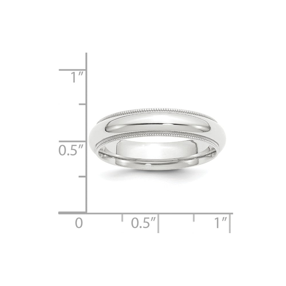 Platinum 5mm Comfort-Fit Milgrain Size 9 Wedding Band