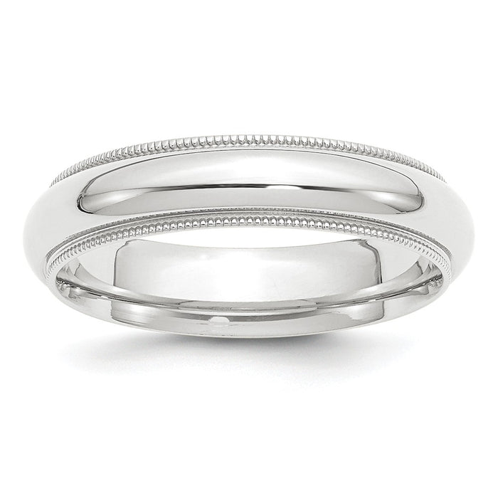 Platinum 5mm Comfort-Fit Milgrain Size 12 Wedding Band