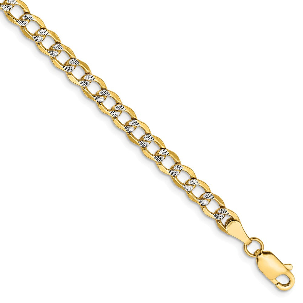 Million Charms 14k 4.3mm Semi-solid Pav‚ Curb Chain, Chain Length: 7 inches