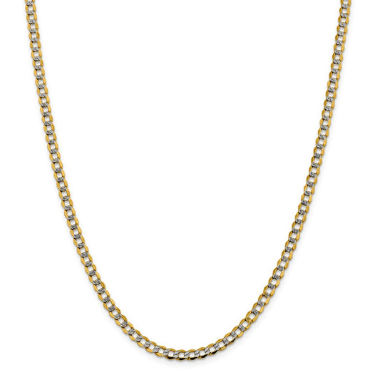 Million Charms 14k 4.3mm Semi-solid Pav‚ Curb Chain, Chain Length: 20 inches