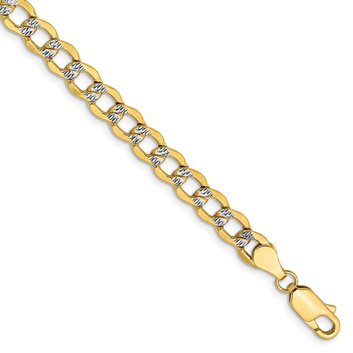 Million Charms 14k 5.2mm Semi-solid Pav‚ Curb Chain, Chain Length: 7 inches