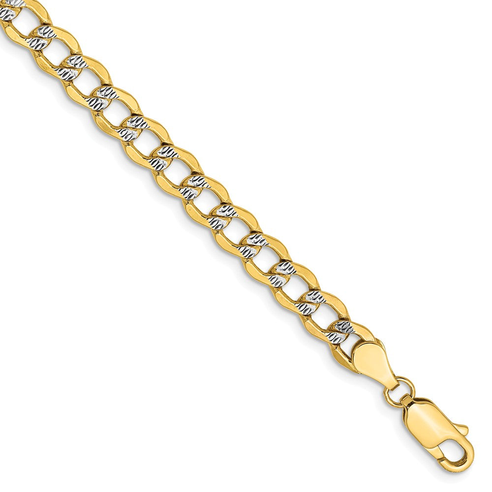 Million Charms 14k 5.2mm Semi-solid Pav‚ Curb Chain, Chain Length: 8 inches