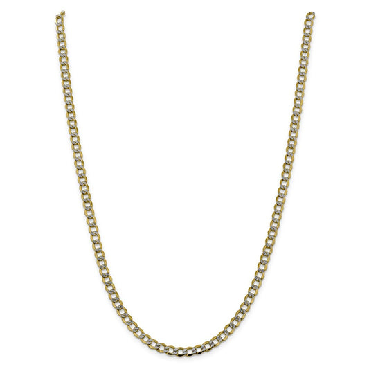 Million Charms 14k 5.2mm Semi-solid Pav‚ Curb Chain, Chain Length: 18 inches