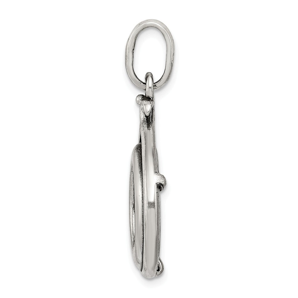 Million Charms 925 Sterling Silver & Bronze Antiqued Widows Mite Coin Pendant