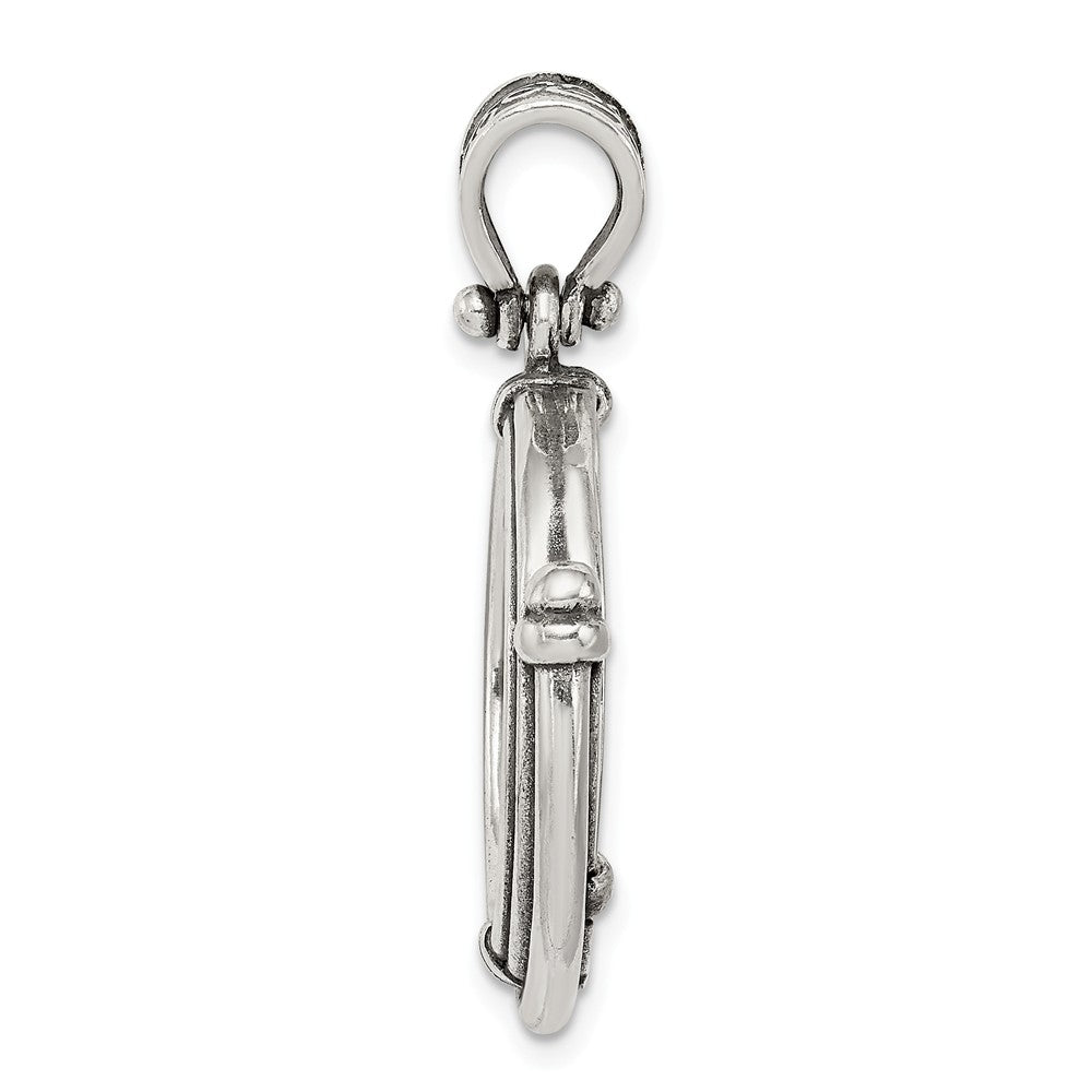Million Charms 925 Sterling Silver Antiqued Constantine Coin Pendant
