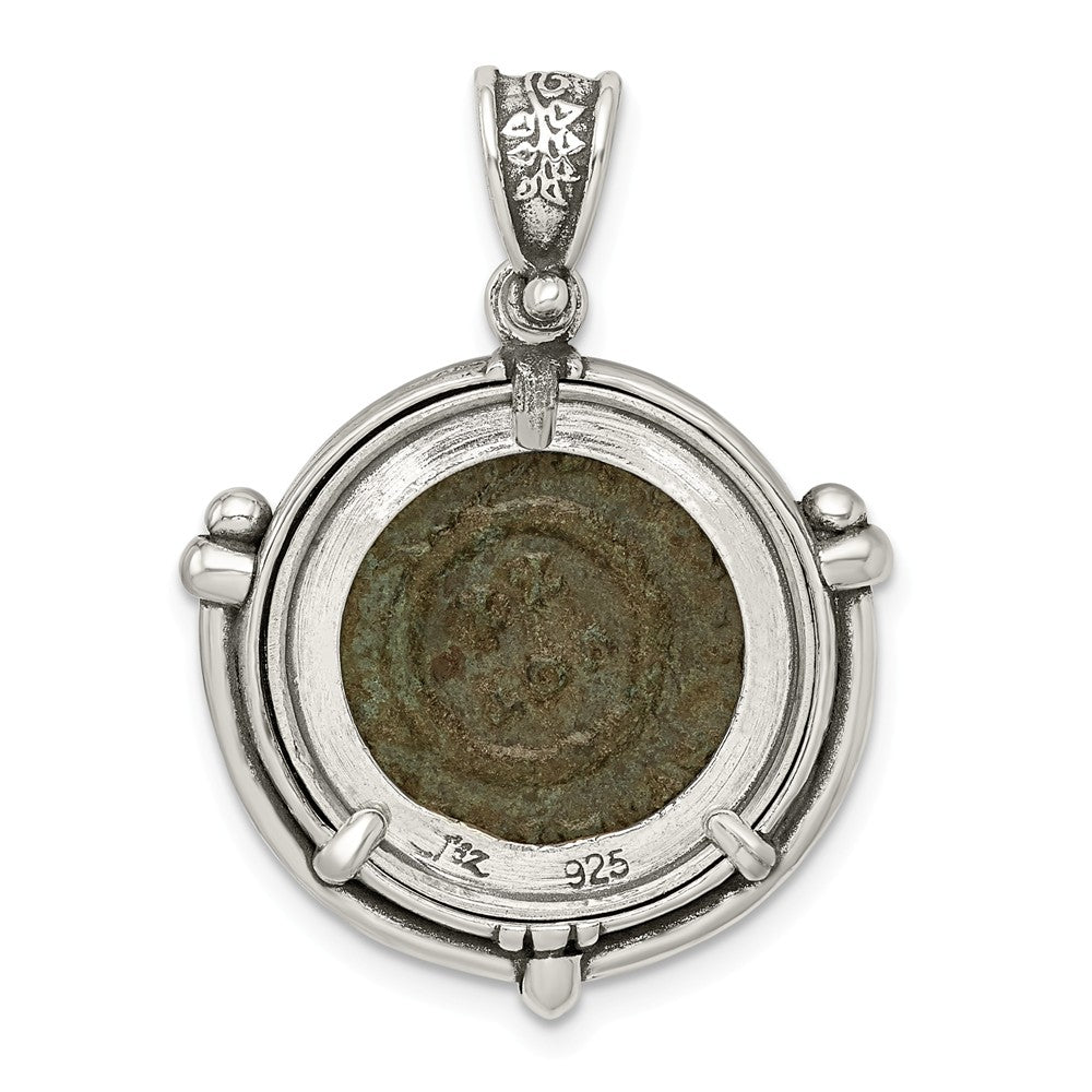 Million Charms 925 Sterling Silver Antiqued Constantine Coin Pendant