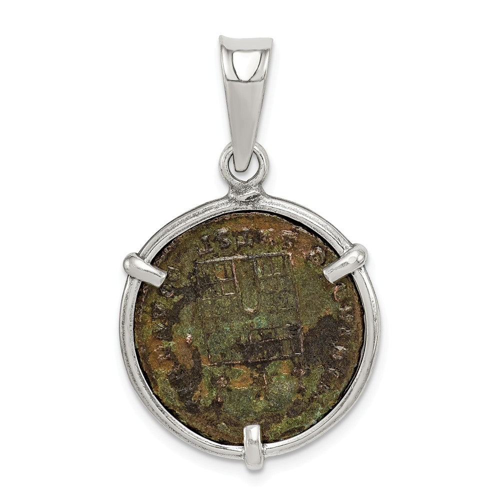 Million Charms 925 Sterling Silver Antiqued Roman Bronze Constantine I Coin Pendant