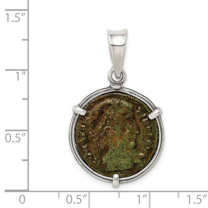 Million Charms 925 Sterling Silver Antiqued Roman Bronze Constantine I Coin Pendant
