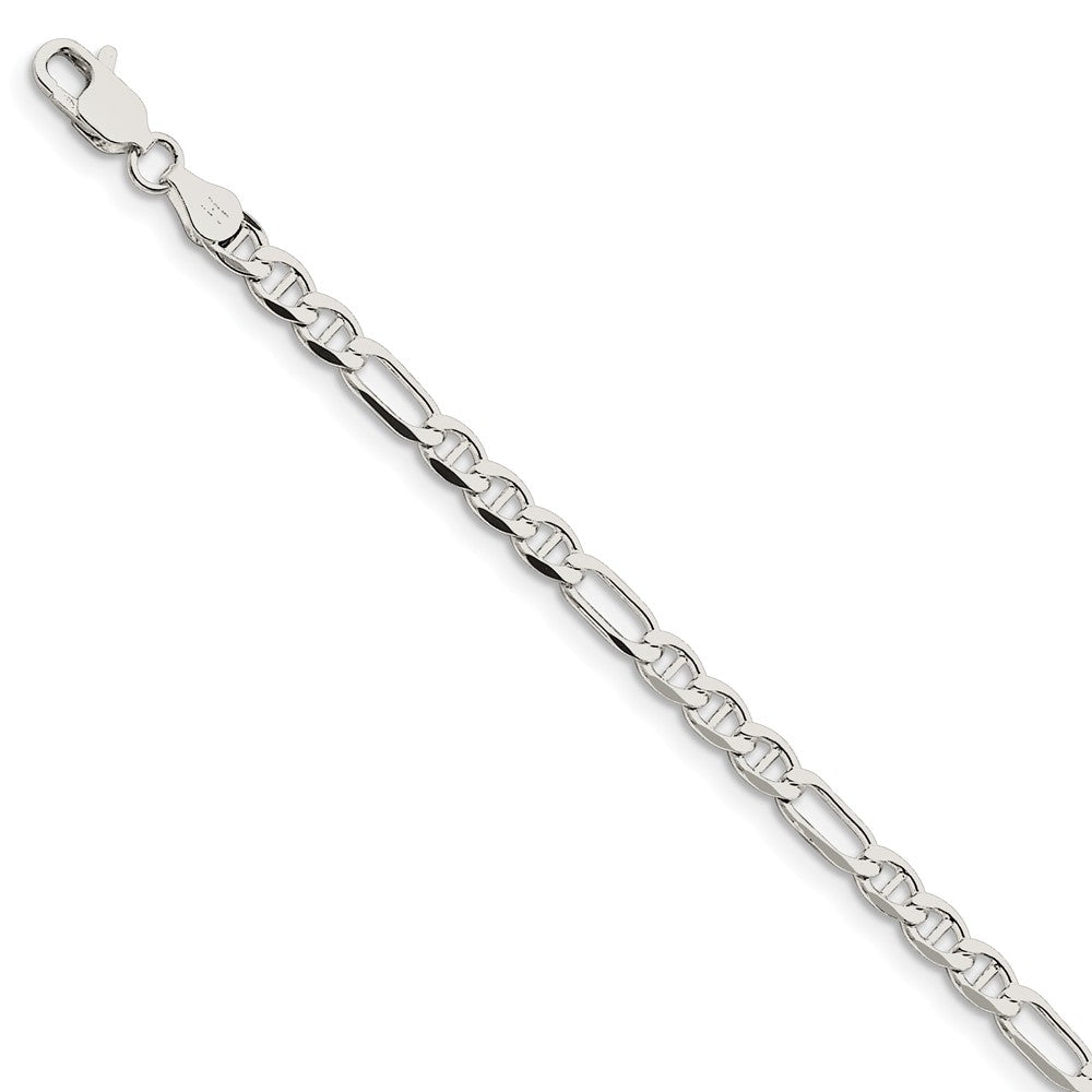 Million Charms 925 Sterling Silver 3.75mm Figaro Anchor Chain, Chain Length: 7 inches