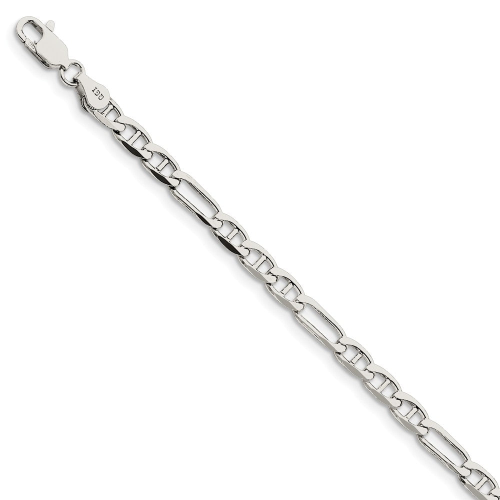 Million Charms 925 Sterling Silver 4.5mm Figaro Anchor Chain, Chain Length: 8 inches