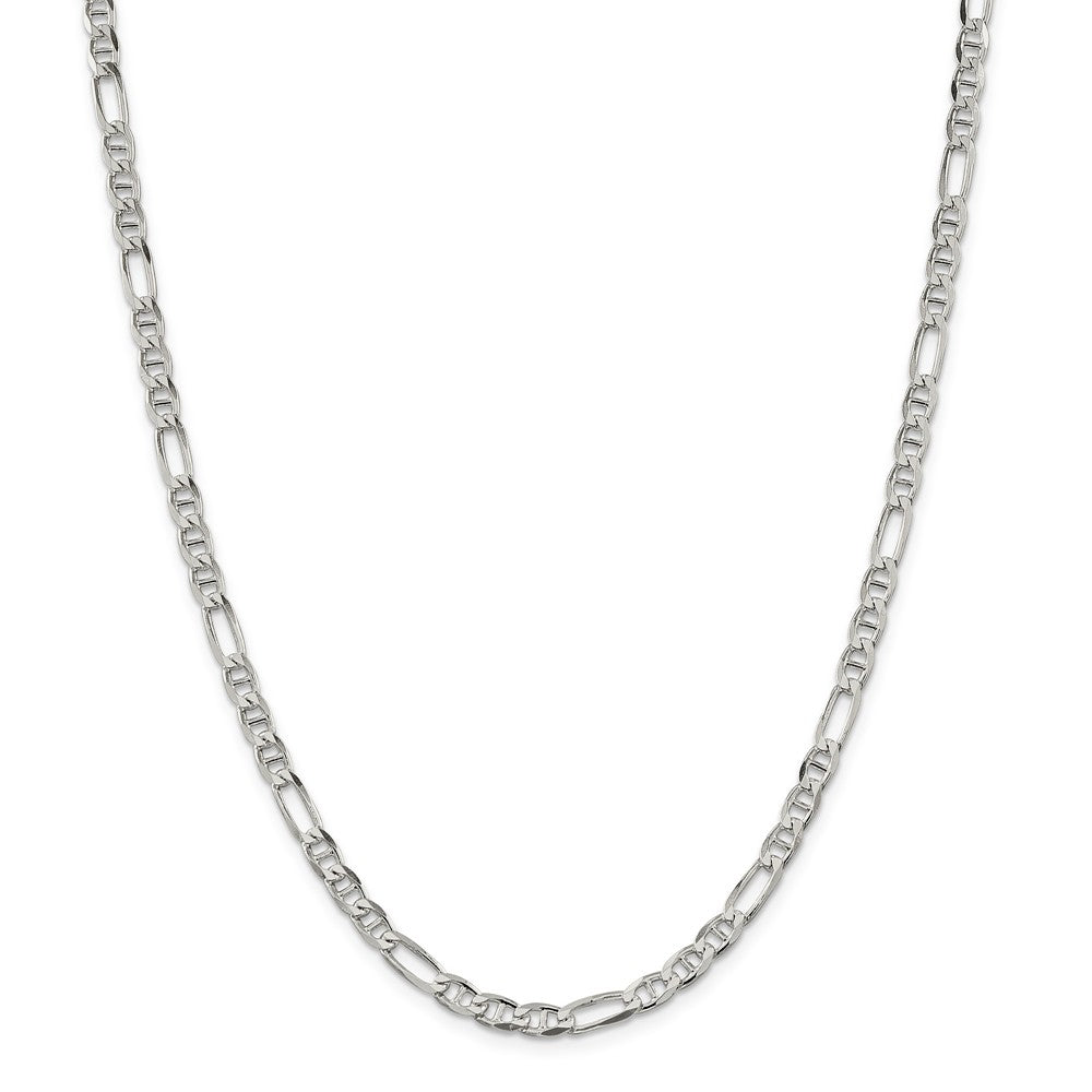 Million Charms 925 Sterling Silver 4.5mm Figaro Anchor Chain, Chain Length: 16 inches