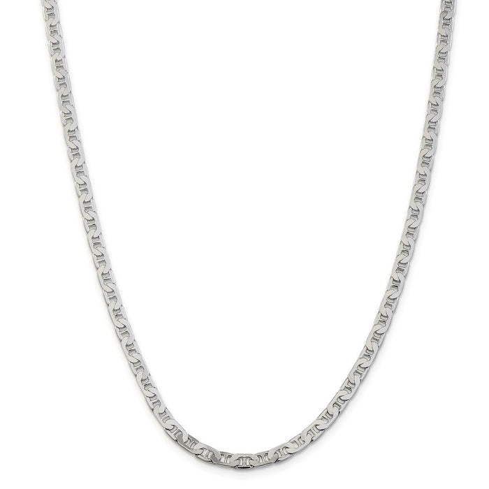 Million Charms 925 Sterling Silver 4.5mm Anchor Chain, Chain Length: 30 inches