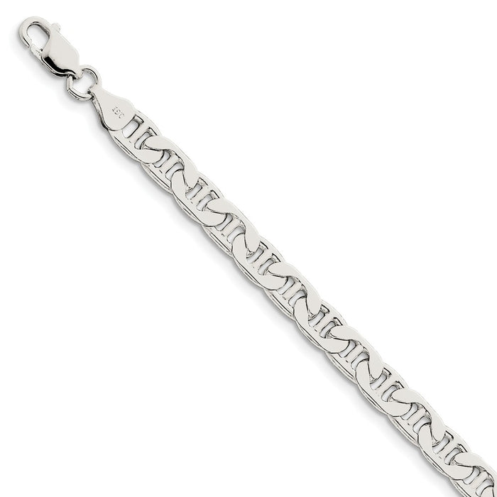 Million Charms 925 Sterling Silver 6.5mm Anchor Chain, Chain Length: 8 inches