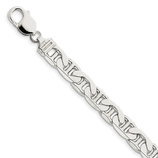 Million Charms 925 Sterling Silver 9.5mm Anchor Chain, Chain Length: 9 inches