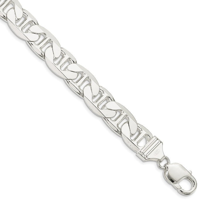 Million Charms 925 Sterling Silver 11.5mm Anchor Chain, Chain Length: 9 inches