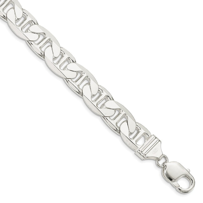 Million Charms 925 Sterling Silver 11.5mm Anchor Chain, Chain Length: 22 inches