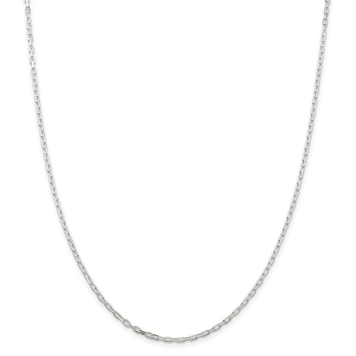 Million Charms 925 Sterling Silver 2.2mm Fancy Diamond-cut Open Link Cable Chain, Chain Length: 24 inches