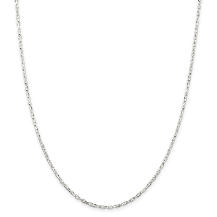 Million Charms 925 Sterling Silver 2.2mm Fancy Diamond-cut Open Link Cable Chain, Chain Length: 20 inches