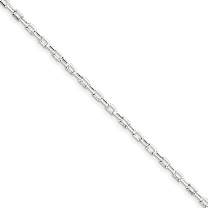 Million Charms 925 Sterling Silver 2.90mm Fancy Diamond-cut Open Link Cable Chain, Chain Length: 7 inches